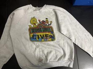 Vintage Sesamstraße Live Tour TV Show SELTENER Pullover mit Rundhalsausschnitt Größe L 1990 - 1991 - Bild 1 von 7