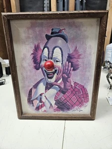 Caja de música de colección Arthur Sarnoff payaso feliz ringo circo imagen enmarcada juega bien - Imagen 1 de 4