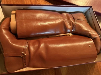 Botas de montar altas de cuero vintage Etienne Aigner MARRÓN BRONCEADO para mujer 7M vaquera Foto 1 de 4