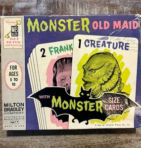 Juego de cartas Monster Old Maid 1964 de colección juego completo caja original sin instrucciones - Imagen 1 de 24