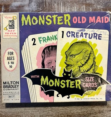 Vtg 1964 Monster Old Maid Card Game Complete Game Original Box NO Instructions - Image 1 of 4