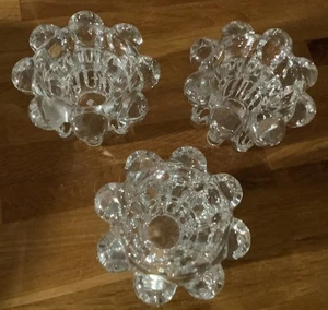 3 X REIMS GLAS KERZENSTÄNDER HERVORRAGENDER ZUSTAND - Bild 1 von 2