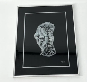 Vintage 70er Rudy Droguett Kätzchen Katze "Reflexionen" Druck Wandkunst Metallrahmen 16x20" - Bild 1 von 9