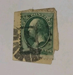 Estampilla usada de Scott #136 de Estados Unidos, 3c 1870-71 Washington, en cubierta  - Imagen 1 de 1