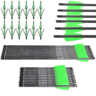 Carbon Arrows 7.5" 15" Mini Bow Bolts Screw Tip 100Gr Bow Archery Hunting Shoot - Image 1 of 4