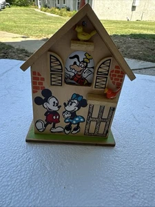 RARE Vintage Schmid All Wood Disney Minnie Mickey Mouse Music Box - Needs Fix - Picture 1 of 13