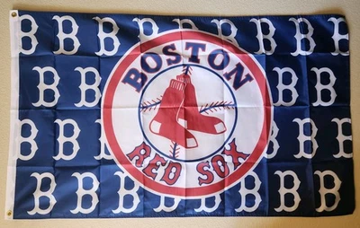 Boston Red Sox Multi logo MLB Baseball Flag 3x5 Ft W/ Grommets  - Image 1 of 3