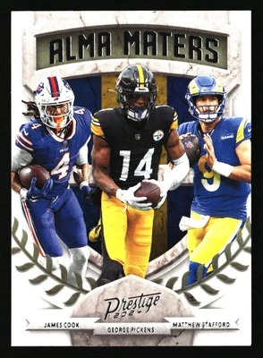 2024 Panini Prestige #21 George Pickens / James Cook / Matthew Stafford - Image 1 of 2