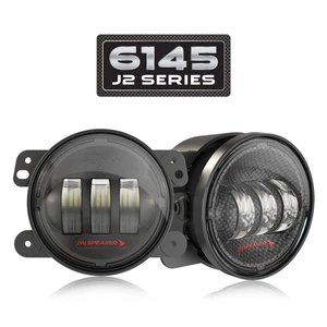 JW Speaker 0554573 6145 J2 Series 4" Round LED Fog Lights with Black Bezels - Picture 1 of 7