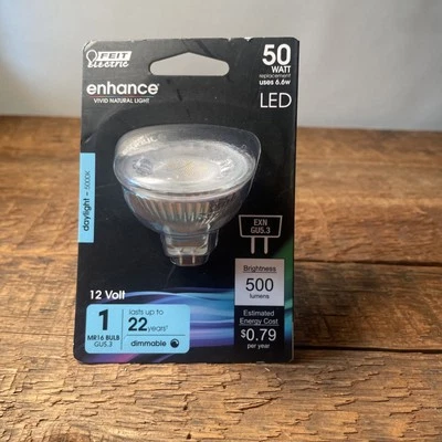 Feit Enhance MR16 GU5.3 LED Bulb Bright White 35 Watt Equivalence 1 pk - Image 1 of 2