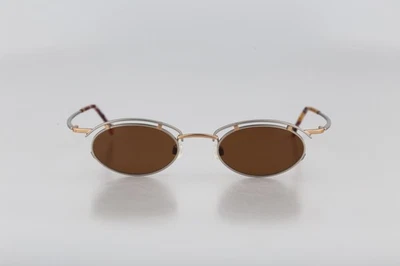 Contro Verse 3890 123 27, Gafas de sol pequeñas ovaladas vintage años 90 oro y plata Foto 1 de 4