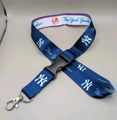 New York Yankees NY MLB Baseball Logo Lanyard w/ Detachable Buckle NEW  - Image 1 of 4