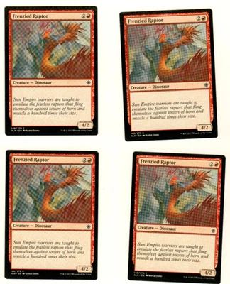 Set Of 4 Frenzied Raptor Ixalan 146/279 Common Magic the Gathering MTG Card - Image 1 of 4