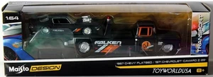 Maisto Elite Transport 1957 Chevy Flatbed & 1971 Chevrolet Camaro Z/28 Falken - Picture 1 of 1