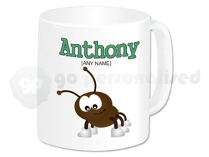 Personalised Gift Animal Ant Plastic Mug Name Cup Children Birthday Christmas - Picture 1 of 3
