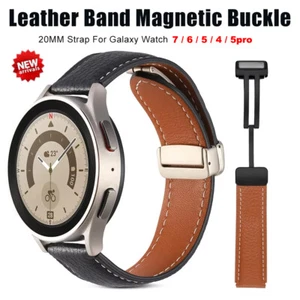 20/22mm Magnetyczny skórzany pasek do Samsung Galaxy Watch7 5 4 6 Klasyczny pasek 44mm - Zdjęcie 1 z 27