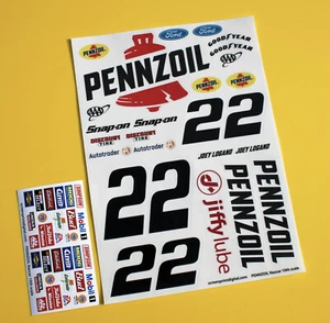 RC Nascar 10th scale 'PENNZOIL' car 22 Logano stickers decals - Picture 1 of 3