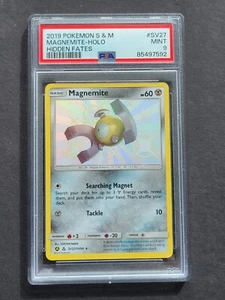 Pokemon PSA 9 MAGNEMITE SV27/SV94 - SUN & MOON HIDDEN FATES SHINY HOLO - MINT - Picture 1 of 2
