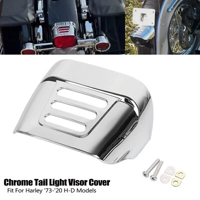 Chrome Slotted Rear Tail Light Visor Cover For Harley Sportster 1200 883 XLH883 Foto 1 de 4