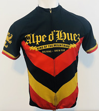Alpe d'hues King of the Mountain Cycling Bike Jersey Full Zip Short Sleeve Sz L