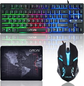 Jugeo De Teclado Y Mouse Gamer Mecanico Para Gaming Multicolor LED Raton Blanco - Picture 1 of 9