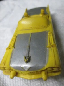 Vintage Auburn Yellow & Silver Cadillac Convertible Rubber Toy mid century toy - Bild 1 von 14