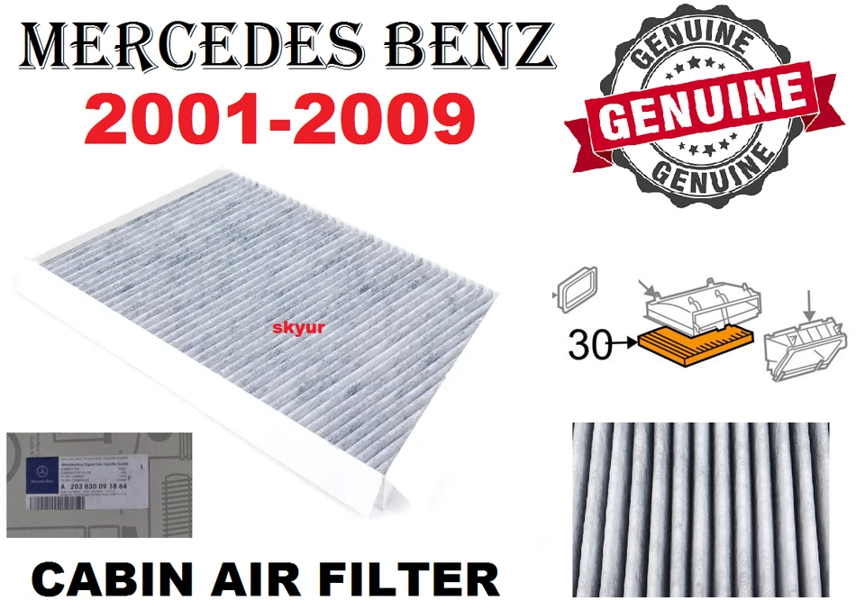 Filtro de aire de cabina Mercedes-Benz Clase C CLK - Clase AMG genuino Foto 1 de 4