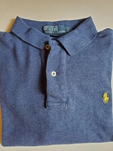 Polo Ralph Lauren Herren blau Hemd gelb Pony Größe Large EUc - Bild 1 von 4