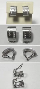 V271 Estate Solid 18K White Gold Designer Henry Dankner 1/2ctw Diamond Earrings - Picture 1 of 1