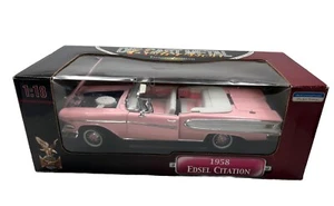 1:18 Road Signature -1958 Edsel Citation Convertible Diecast Model Pink/White - Picture 1 of 7
