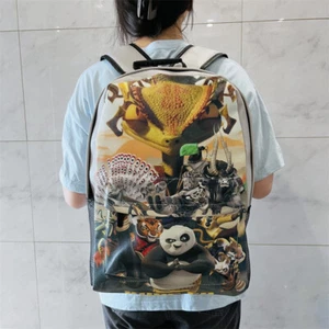 Kung Fu Panda 4 Cartoon Vollfarbdruck Rucksack Schüler Schultasche PU Reise - Bild 1 von 19