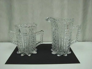 Antique EAPG 5.5" Vase & 6.5" Pitcher John B. Higbee Glass Co. Fortuna 1908 - Picture 1 of 16