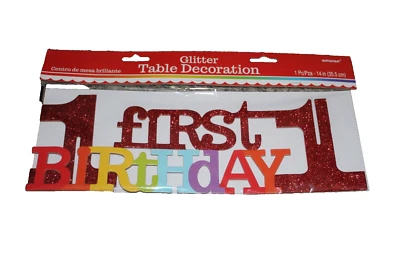 1er Cumpleaños Unisex Arco Iris Brillo Mesa Decoración Colorido Foto 1 de 4