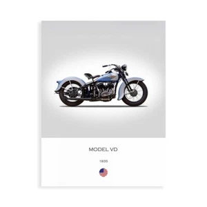 Stampa su Tela su Carta Poster o Quadro Rogan Mark Harley Davidson Model VD 1935 - Imagen 1 de 2