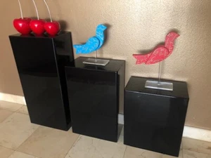 DS-Acryl Kunst Skulptur Ständer Podest Display schwarz 3 Stufen Set - Bild 1 von 4