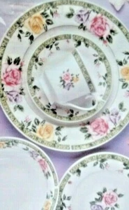 20 PC SERVICE FOR 4 NEW IN BOX Lynns ROSE POTPOURRI - Picture 1 of 2