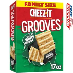 Cheez-It Grooves Sharp White Cheddar Cheese Crackers, 17 oz, Family Size (1 Box) - Picture 1 of 9