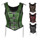 Medieval Lady Faux Leather Chest Armor Vest Halloween Cosplay Fancy Dress Buckle
