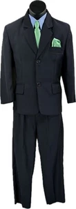 Bijan Kids Collections Boys Navy Blue Suit 2 Piece Pleated Front Pants Size 6 - Picture 1 of 5