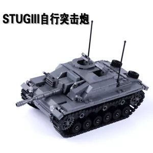 Militär WWII STUG III Sturmgeschütz Panzer Auto Panzer Modellbaustein Spielzeug - Bild 1 von 11