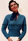 Crochet Pattern Lady's Vintage 1950s Sweater/Jumper.  Matching Hat & Bag.