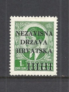 CROATIA SCOTT 2 MH EN MUY BUEN ESTADO - 1941 1d VERDE GRITO - EDICIÓN YUGOSLAVIA CON SOBREIMPRESIÓN - Imagen 1 de 2
