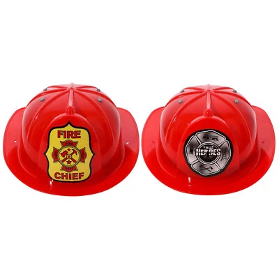 Kids Headgear Party Firefighter Hat Fire Marshal Fireman Helmet Plastic Novelty - Image 1 of 3