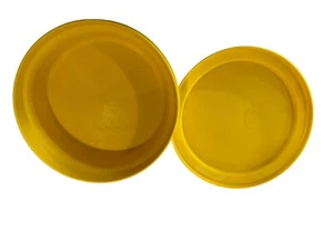Vintage Tupperware Large Serve And Seal Yellow 8" Bowl #1336 w Lid/Plate #1337 - Picture 1 of 8