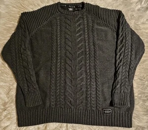 Harley Davidson grauer schwerer Strick Fischer Pullover Sweater Logo Herren Gr. 2XL - Bild 1 von 6