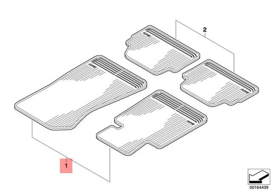 Alfombrillas delanteras originales BMW M E82 E88 128i 135i para todo tipo de clima 51472239697 Foto 1 de 1