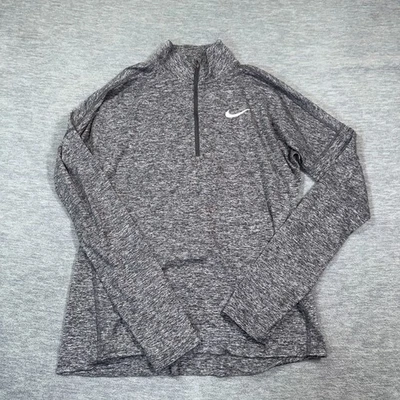 Nike Pullover para Correr Mujer S Gris Dri-Fit 1/4 Cremallera Manga Larga Top Atlético Foto 1 de 4