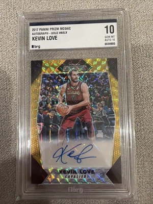 Kevin Love 2017 Prizm Mosaic Gold Auto /10 BRG 10 - Image 1 of 2