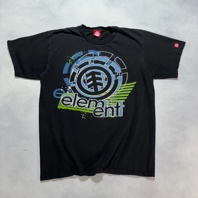 Camiseta De Colección Element Skateboarding Para Hombre Mediana Negra Años 90 Y2K Hecha en EE. UU. Foto 1 de 4