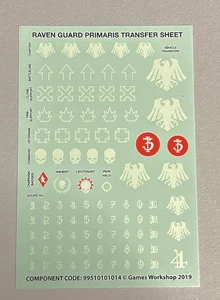 Hoja de transferencia de actualización Raven Guard Space Marine Primaris - Imagen 1 de 1
